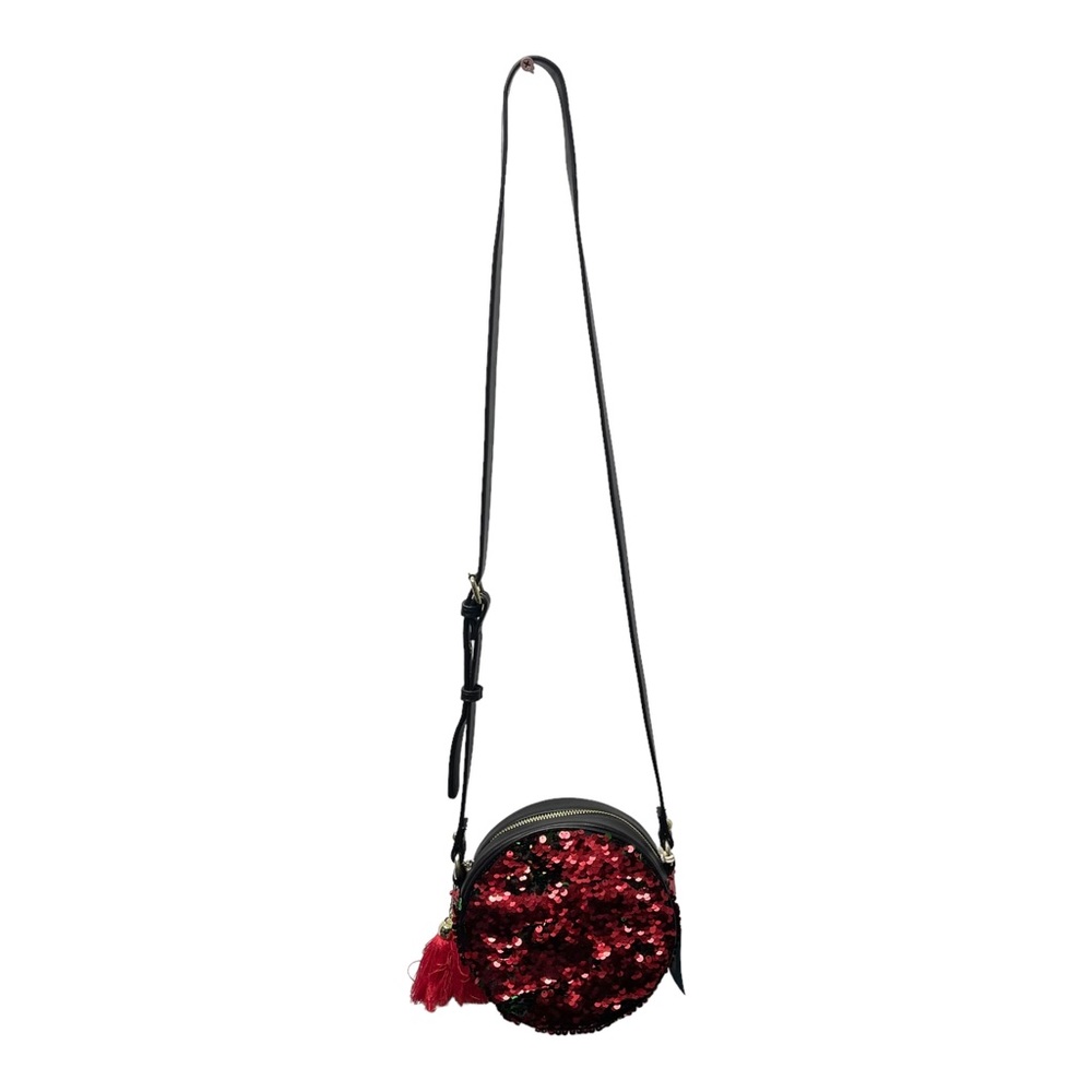 Mad Love Reverse Sequin Crossbody Bag- Black & Red/Green Holiday Christmas